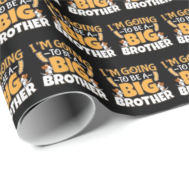 Going to Be a Big Brother - New Baby Sibling Wrapping Paper (Roll Corner)
