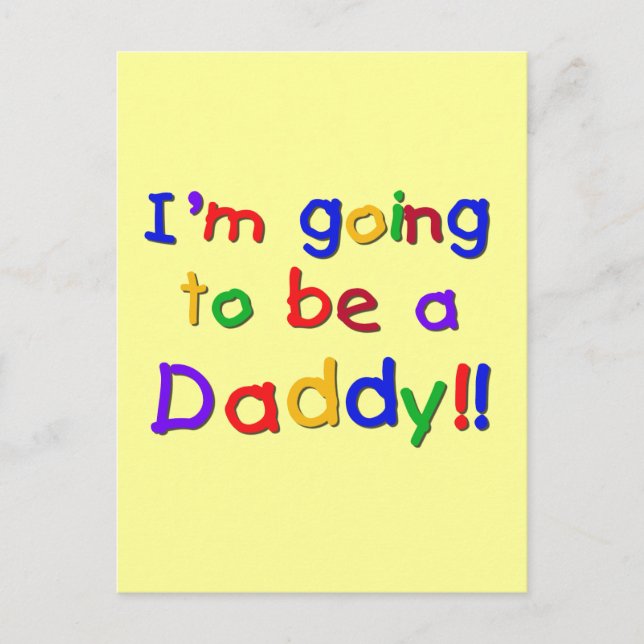 Going to be a Dad-Primary Colours Postcard (Front)