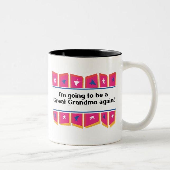 Going to be a Great Grandma Again! Two-Tone Coffee Mug (Right)