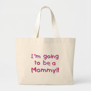 Going to be a Mummy - Pink and Purple Large Tote Bag