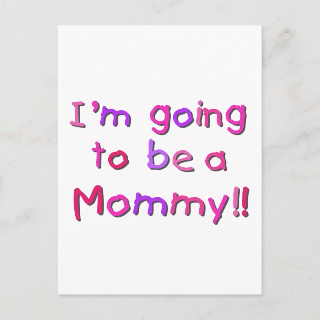 Going to be a Mummy - Pink and Purple Postcard (Front)