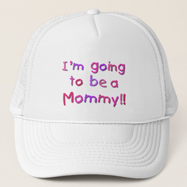 Going to be a Mummy - Pink and Purple Trucker Hat (Front)