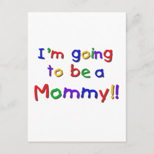 Going to be a Mummy Primary Colours Postcard