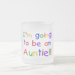 Going to be an Auntie Primary Colours Frosted Glass Coffee Mug
