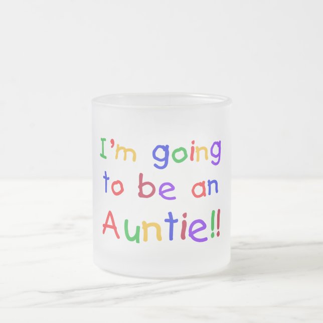 Going to be an Auntie Primary Colours Frosted Glass Coffee Mug (Center)