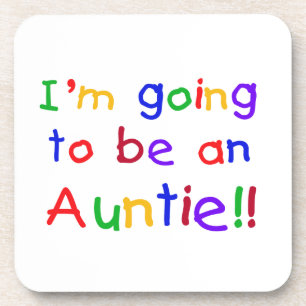 Going To Be An Auntie Primary Colours Gifts Coaster