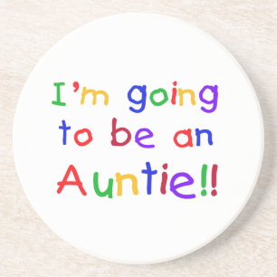 Going To Be An Auntie Primary Colours Gifts Coaster