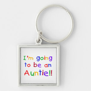 Going To Be An Auntie Primary Colours Gifts Key Ring
