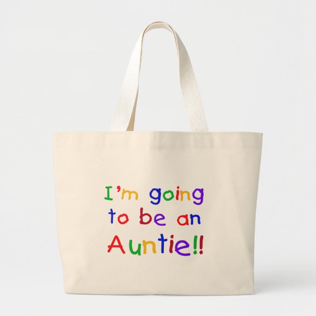 Going to be an Auntie Primary Colours Large Tote Bag (Front)