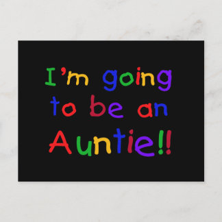 Going to be an Auntie Primary Colours Postcard