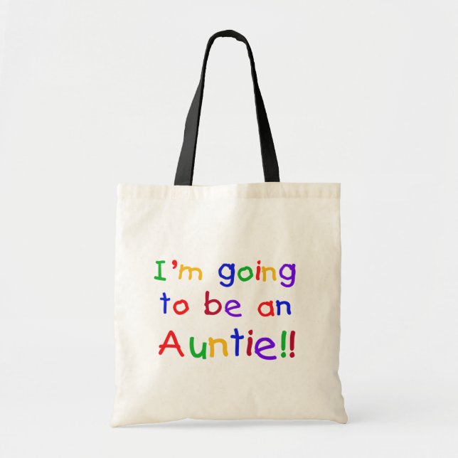 Going to be an Auntie Primary Colours Tote Bag (Front)