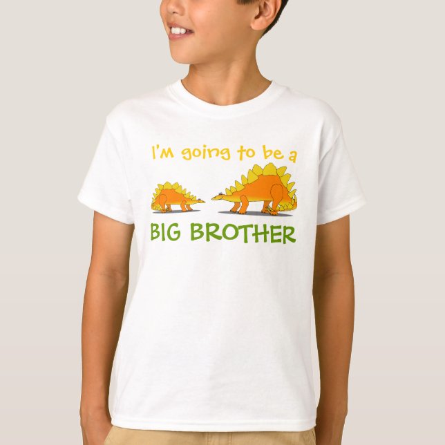 Going to be Big Brother Cute Stegosaurus Dinosaurs T-Shirt (Front)