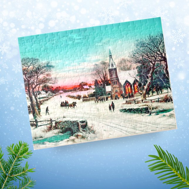 Going to Church, Christmas Eve by J. Hoover & Son Jigsaw Puzzle (Creator Uploaded)