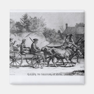 Going to Meeting in 1776, 1876 Magnet