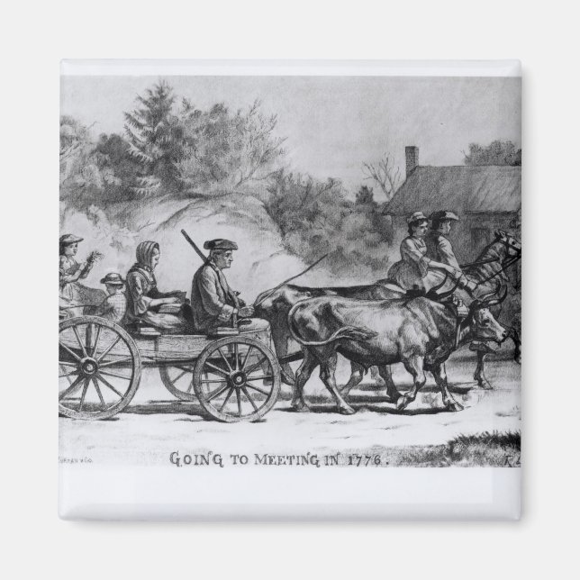 Going to Meeting in 1776, 1876 Magnet (Front)