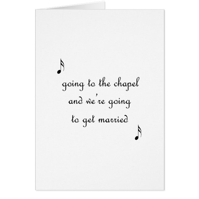 Going To The Chapel (Front)