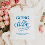 Going to the Chapel Bachelorette Weekend Favour Bags<br><div class="desc">The Going to the Chapel Bachelorette Collection blends playful charm with classic bridal style. Featuring a soft pink background paired with bold blue typography, this suite captures the excitement of a bride-to-be heading down the aisle. Delicate bow illustrations and a mix of elegant serif and flowing script fonts add a...</div>