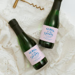 Going to the Chapel Bachelorette Weekend Sparkling Wine Label<br><div class="desc">The Going to the Chapel Bachelorette Collection blends playful charm with classic bridal style. Featuring a soft pink background paired with bold blue typography, this suite captures the excitement of a bride-to-be heading down the aisle. Delicate bow illustrations and a mix of elegant serif and flowing script fonts add a...</div>