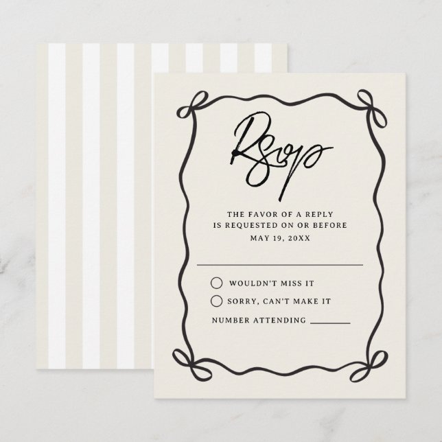 Going to the Chapel Coquette Bow Wedding RSVP Card (Front/Back)