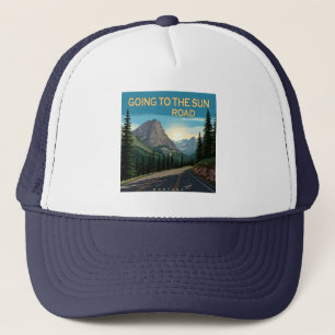 Going To The Sun Road Montana Landscape Trucker Hat