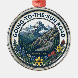 Going-to-the-Sun Road Montana Metal Tree Decoration