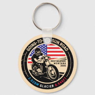 Going to the Sun Road Montana Motorcycle Key Ring