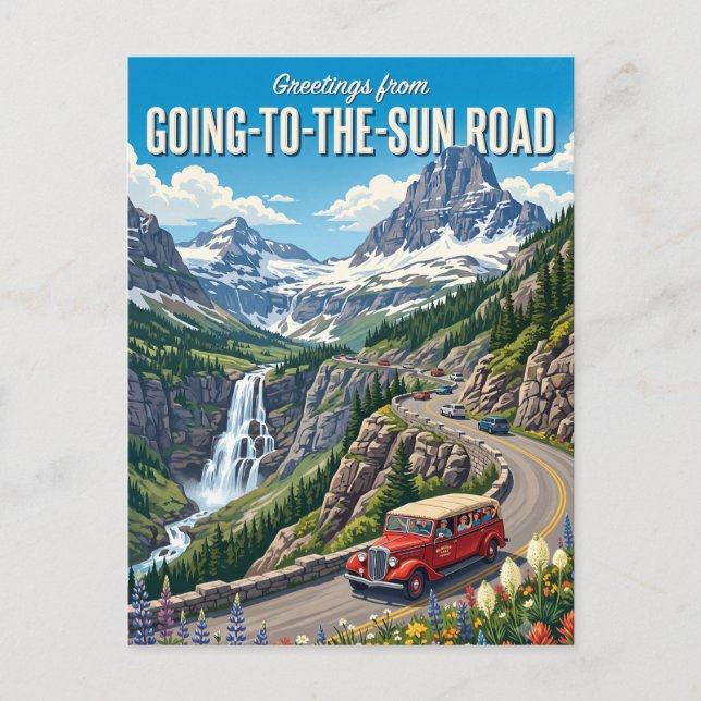 Going-to-the-Sun Road Montana Postcard (Front)