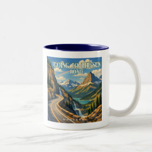 Going To The Sun Road Montana Rainbow Two-Tone Coffee Mug