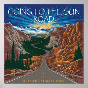 Going To The Sun Road Montana Vista Poster