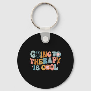 Going To The Therapy Is Cool Retro Feminist  Key Ring