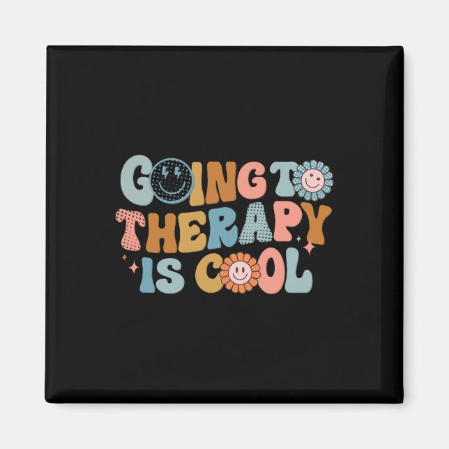 Going To The Therapy Is Cool Retro Feminist  Magnet (Front)