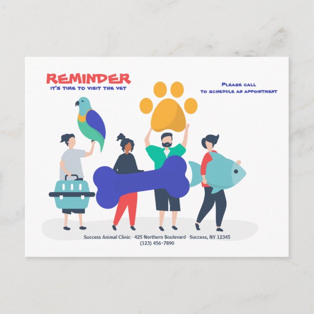Going to the Vet Appointment Reminder Postcard (Front)