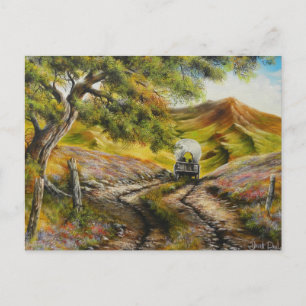 Going to town Painitng by David Paul Postcard