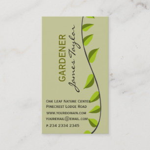 Going UP Garden Leaf Gardening Green Professional Business Card