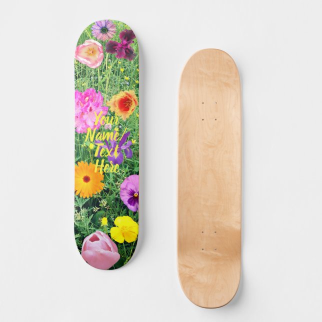 Going Wild Flower Skateboard (Front)