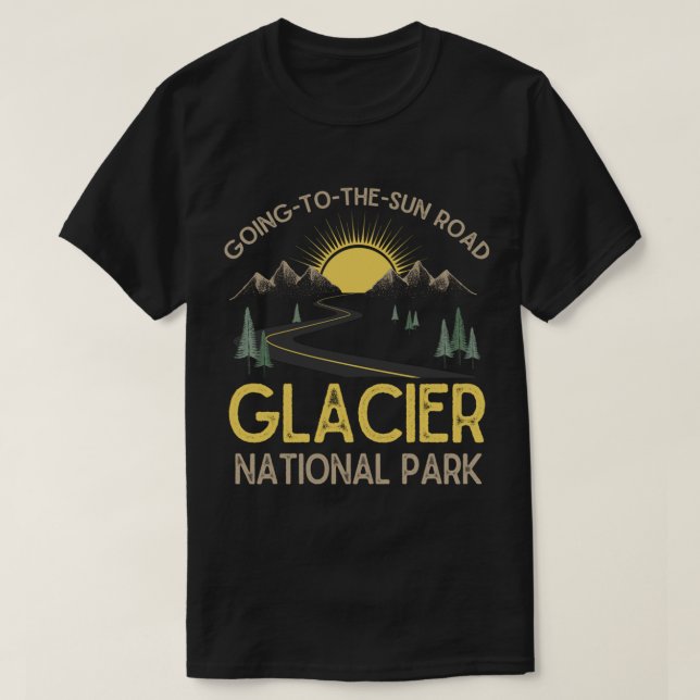GoingToTheSun Road Glacier National Park Retro Mon T-Shirt (Design Front)