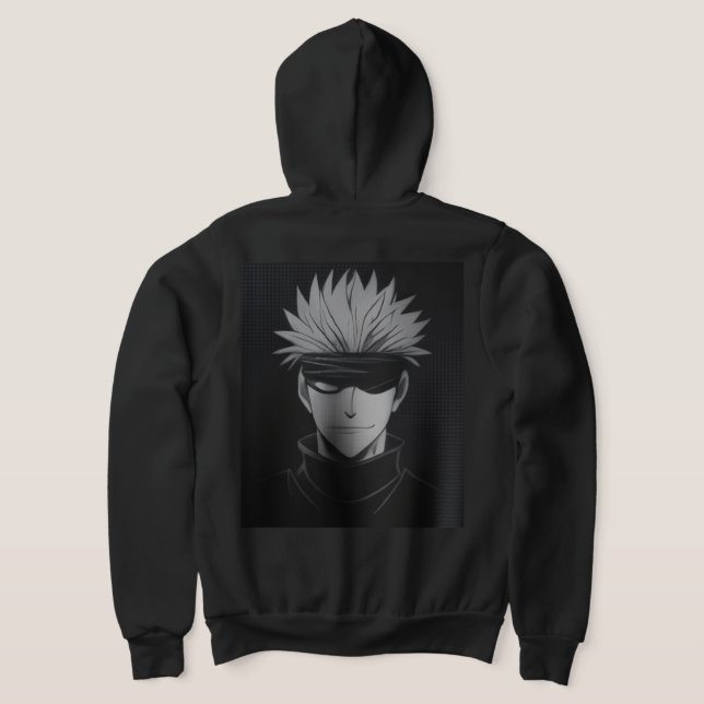 “Gojo Satoru Streetwear hoodies – Black Anime Tee  (Laydown Back)