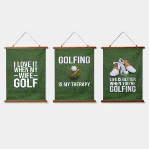 Gol Funny Quotes for Golfer Hanging Tapestry