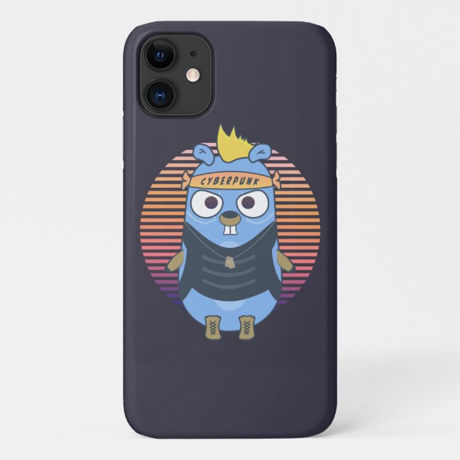 Golang gopher in cyberpunk style Case-Mate iPhone case (Back)