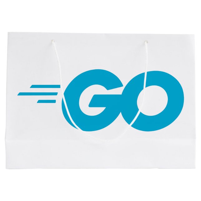 Golang Logo (Go Programming Language) Large Gift Bag (Back)