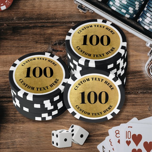 Gold 100 Numbered Poker Chips (Gold 100 Numbered Poker Chips)