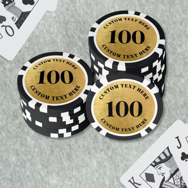 Gold 100 Numbered Poker Chips (Gold 100 Numbered Poker Chips)