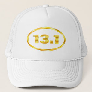 Gold 13.1 Half Marathon Oval Trucker Hat