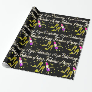 GOLD 16 & FABULOUS DIVA DESIGN WRAPPING PAPER