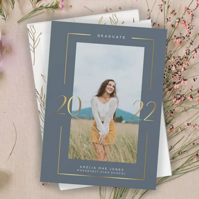 Gold 2022 Frame Photo Graduation Announcement (Creator Uploaded)