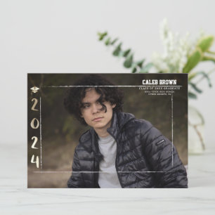 Gold 2024 Grad Graduation Photo Announcement