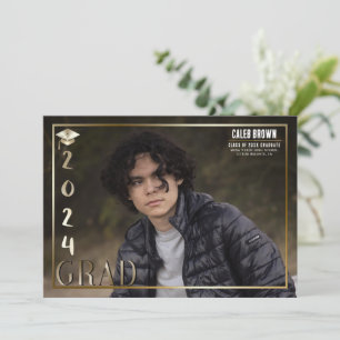 Gold 2024 Grad Graduation Photo Announcement