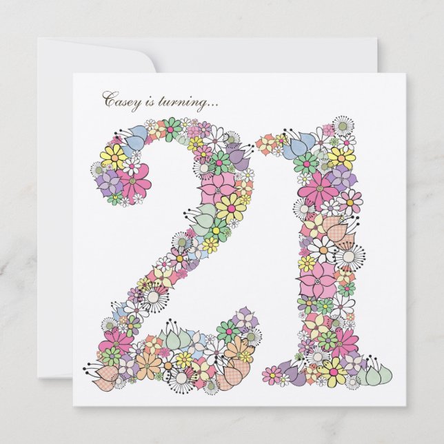 Gold 21st Girls Birthday Party Custom Invitation (Front)