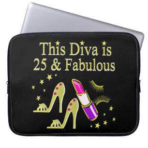 GOLD 25 AND FABULOUS DIVA DESIGN LAPTOP SLEEVE