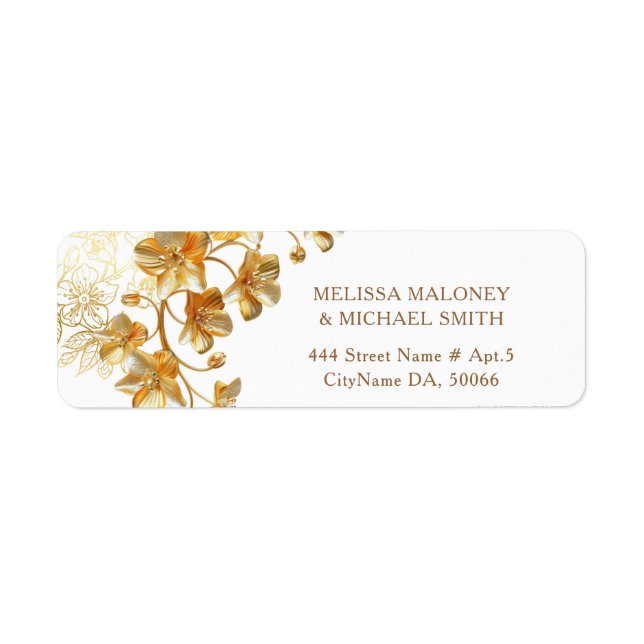 Gold 3D Flowers |  Wedding (Front)